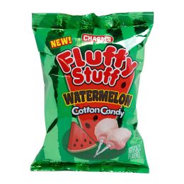 24 pieces of Fluffy Stuff Watermelon Cotton Candy 2.1 Oz Peg Bag In Counter Display