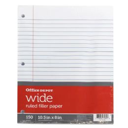 48 pieces Filler Paper 150sheets 10.5x8in Wide Ruled Office Depot - Paper