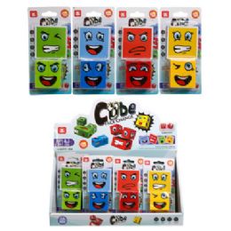 48 pieces Cube Emoji Face Change Family Game Puzzle/4ast Styles/24pc Pdq - Puzzles