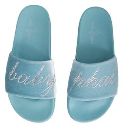 12 pieces Women's Baby Phat Velour Rhinestone Slide 46183 - Women's Slippers