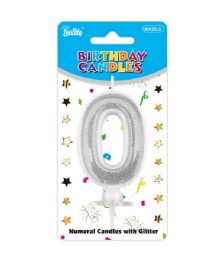 240 Pieces Birthday Candle Silver #0 Glossy - Candles & Accessories