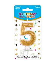 240 Pieces Birthday Candle Gold #5 Glossy - Candles & Accessories