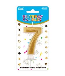 240 Pieces Birthday Candle Gold #7 Glossy - Candles & Accessories
