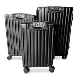 3-Piece Black Rolling Suitcase - Bags Of All Types