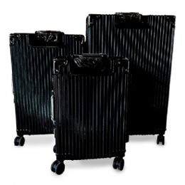 3-Piece Black Rolling Suitcase - Bags Of All Types
