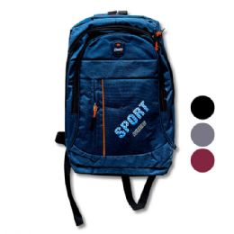24 Pieces of 17-Inch Canvas School Bag Assorted Colors