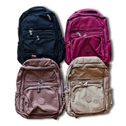 24 Pieces Light-Weight Multi-Compartment Student Backpack School Bag Asst Colors - Bags Of All Types