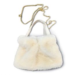 24 Pieces Faux Minx Fur Chain Ladies Hand Bag - Bags Of All Types