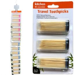 24 of Kitchen Life Essentials 3 Pack 50 Count Travel Toothpicks On Clip Strip