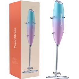 8 of Peach Street Milk Frother With Stand In Teal And Pink