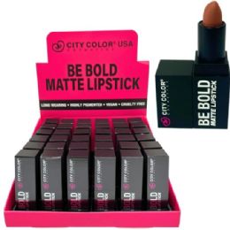 36 of City Color Mood Be Bold Matte Lipstick In Countertop Display