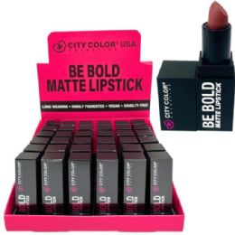 36 of City Color Glamorous Be Bold Matte Lipstick In Countertop Display