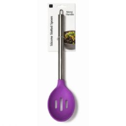24 of Silicone Slotted Spoon Cooking Utensil In Assorted Colors