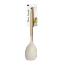 24 of Assorted Colors Silicone Cooking Spoon Spoonula With Wooden Handle