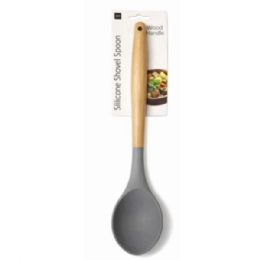24 of Silicone Cooking Spoon With Wooden Handle
