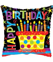 25 Pieces 2-Side Happy Birthday Square Cake - Party Accessory Sets