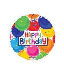 25 Pieces 2-Side Happy Birthday Round Balloons - Party Accessory Sets