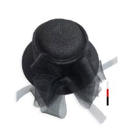 36 Pieces Women's Ribbon Sunday Hat Assorted Colors - Sun Hats