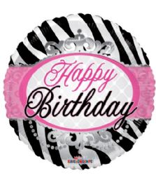 25 Pieces 2-Side Happy Birthday Round Shape Tiara Design - Balloons & Balloon Holder