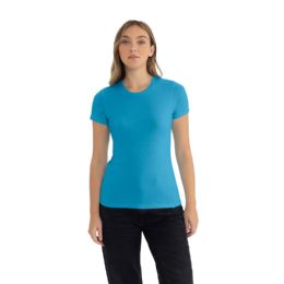 24 of Women's Cotton Short Sleeve T Shirts Size Large In Turquoise