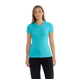 24 of Women's Cotton Short Sleeve T Shirts Size Large In Tahiti Blue
