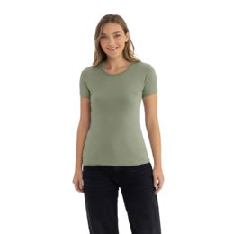 24 of Women's Cotton Short Sleeve T Shirts Size X-Large In Light Olive