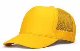 48 of 5 Panel Adjustable Mesh Back Baseball Cap In Yellow
