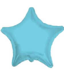25 Pieces 2-Side Solid Star Baby Blue Balloon - Balloons & Balloon Holder