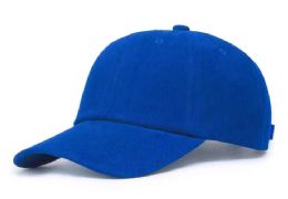 48 Wholesale 6 Panel High Profile Polyester Strap Back Hat In Royal