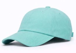 48 Wholesale 6 Panel High Profile Polyester Strap Back Hat In Light Green