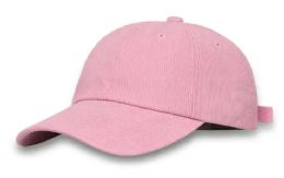 48 Wholesale 6 Panel High Profile Polyester Strap Back Hat In Pink