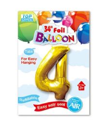 600 Pieces 34" Gold Foil Balloon #4 - Balloons & Balloon Holder
