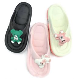 Wholesale Footwear Kids 3d Bear Platform Flip Flops