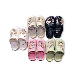 Wholesale Footwear Women's Elegant Pearl And Rhinestone Decorative Clogs