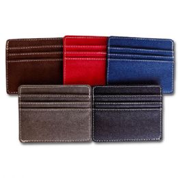144 Pieces Slim FauX-Leather Card Holder Wallets - Leather Wallets
