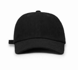 Black HigH-Profile 6-Panel Adjustable Strapback Baseball Cap (58cm)