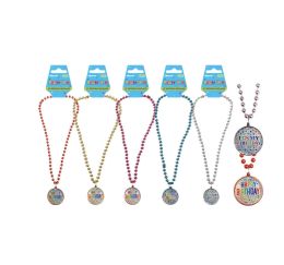 288 Pieces Multi-colored Beaded Birthday Necklace 84cm - Necklace