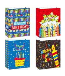 72 Pieces Birthday Bag Glitter 7.5x9x4-inch M Regular Colors - Gift Bags Everyday