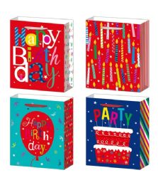 72 Pieces Birthday Bag 10.5x13x5.5-inch L Red And Blue - Gift Bags Everyday