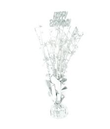 48 Pieces Birthday Balloon Weight Holographic Silver - Balloons & Balloon Holder