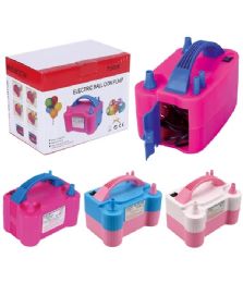 12 of Eelectric Balloon Pump Assorted Colors 20.5x13.8x16.4cm