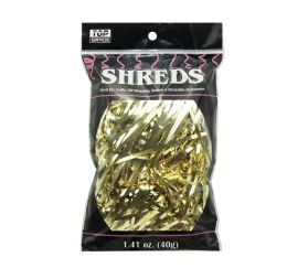 120 Pieces Glittered Shreds Gold - Christmas Novelties