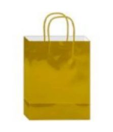 72 Pieces Glossy Gift Bag Nm 8.8x5.5x3.5-inch Gold - Gift Bags Everyday