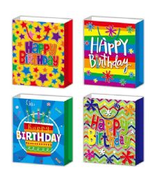 72 Pieces Birthday Gift Bag 3d Glitter Xl 13x18x5.5-inch - Gift Bags Everyday