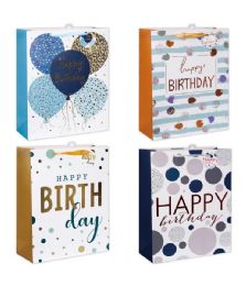 72 Pieces Birthday Gift Bag Xl 13x18x5.5-inch Glitter - Gift Bags Everyday