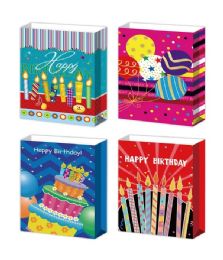 72 Pieces Birthday Bag Glitter 19.5x29x7-inch sg - Gift Bags Everyday