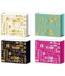 72 Pieces Birthday Bag 16x13x8-inch Hj 3d Glitter - Gift Bags Everyday