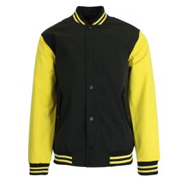 12 Wholesale Boy's Lightweight Polyester MultI-Pocket Varsity Jacket BlacK-Gold