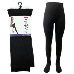 24 pieces Legale Plush Lined Tights Plus Size In Espresso - Womens Leggings