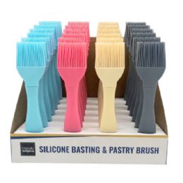 24 pieces 8.25-inch Silicone Basting And Pastry Brush In Assorted Colors And Countertop Display - Kitchen Utensils